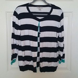 Bass Striped Button Down Cardigan